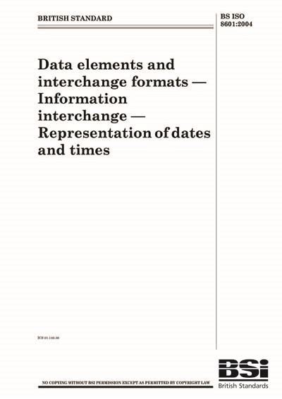 ISO 8601 Data Elements and Interchange Formats.
